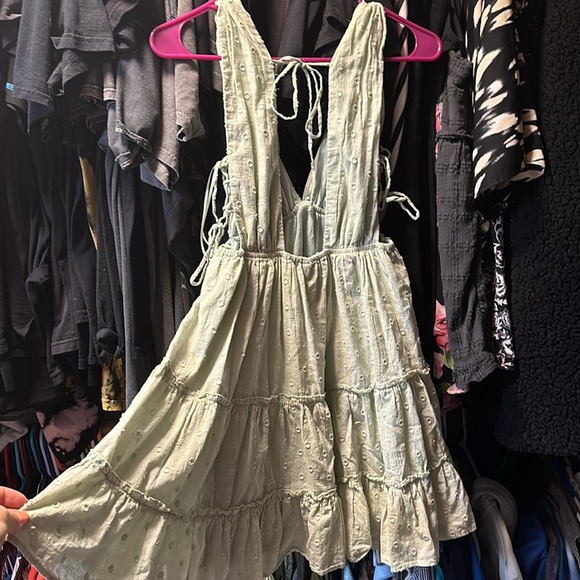 Seafoam Green Summer Babydoll Dress - Picture 3 of 4